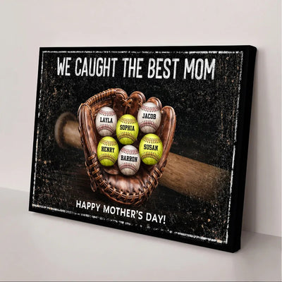 We Caught The Best Mom Dad Grandparents - Personalized Canvas - Heartfelt Gift for Her, for Him -  Without Frame