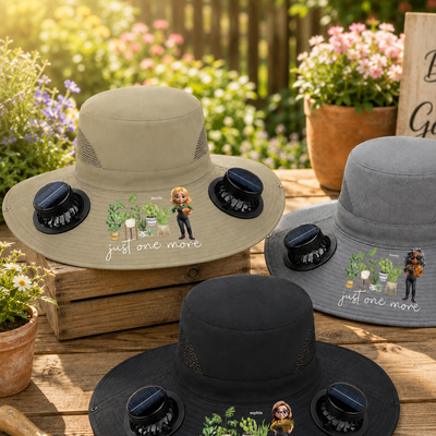 Just One More Plants-Personalized Solar Fan Hat