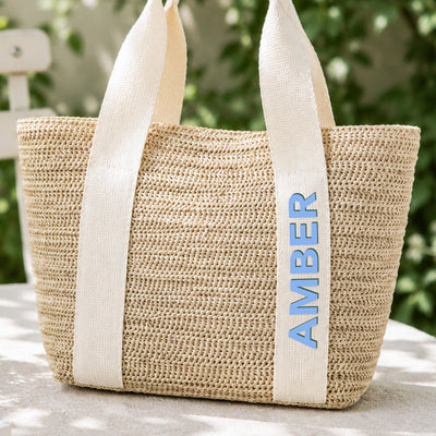 Colorful Name Summer Style - Personalized Straw Bag