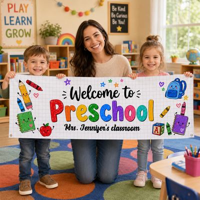 Welcome Class First Day Of School - Personalized Banner
