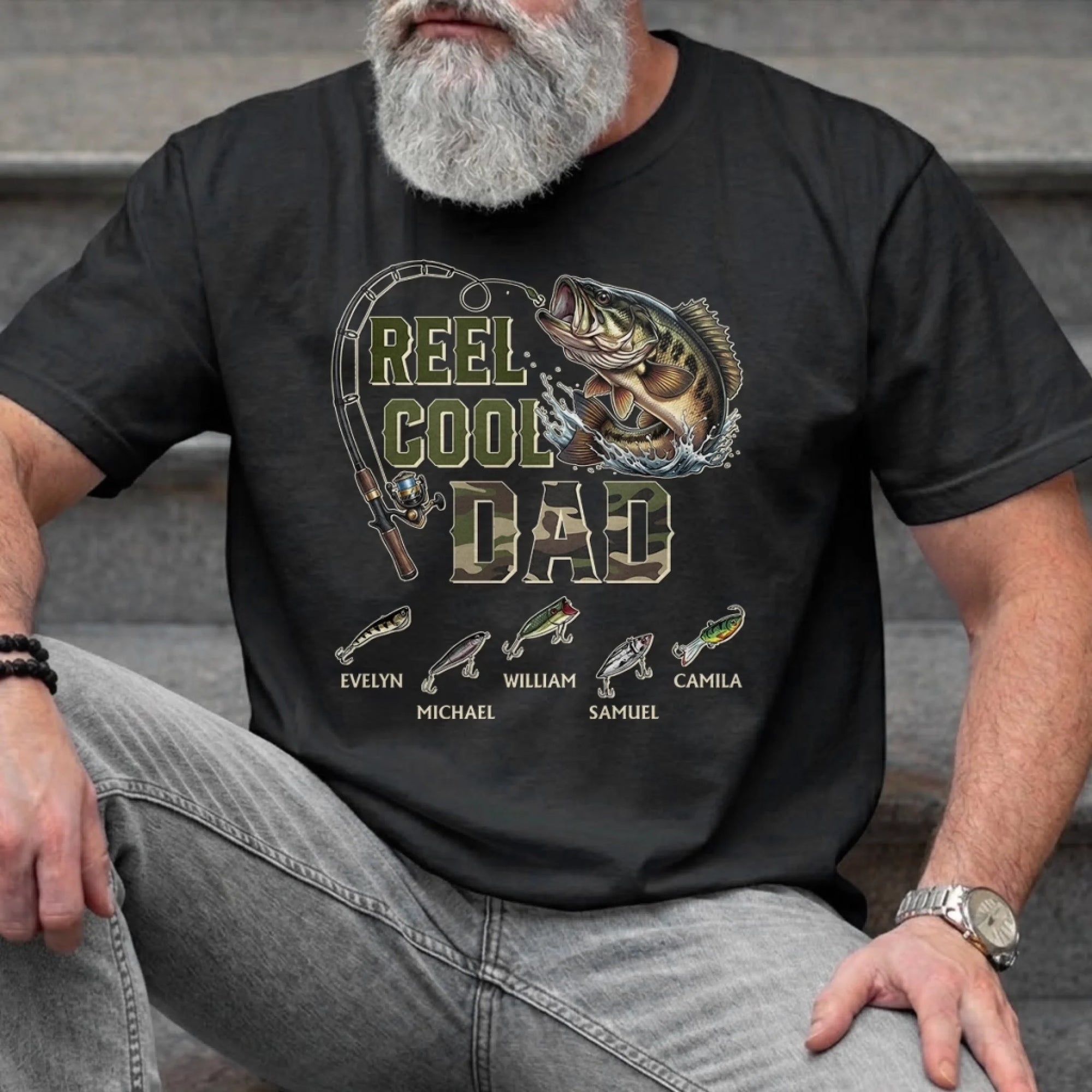 Custom Unisex T-shirt, Premium T-shirt – Personalized Father's Day Birthday Gifts For Dad Grandpa – Reel Men Fish