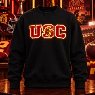 NCAA American Football LED Glow Sweatshirt – College Team Logo Design, Game Day Gift for Football Fans