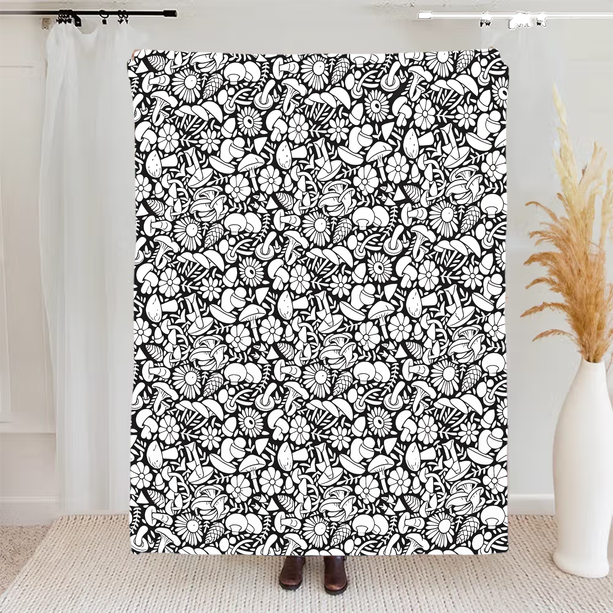 DIY Drawing Blanket with 24 Colors Markers, Doodle Your Own Blankets, Customizable Washable Paint & Play Blankets for Adults