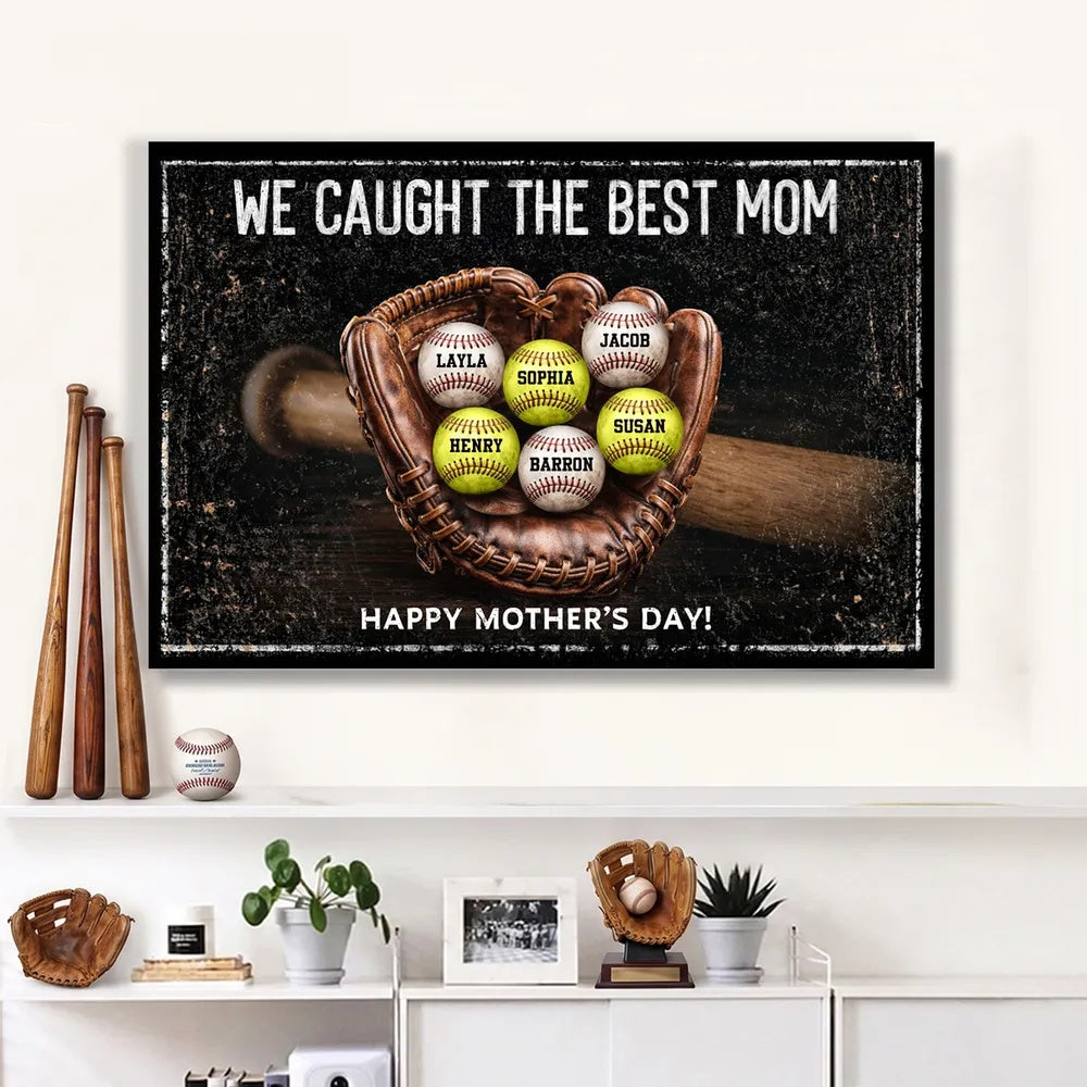 We Caught The Best Mom Dad Grandparents - Personalized Canvas - Heartfelt Gift for Her, for Him -  Without Frame