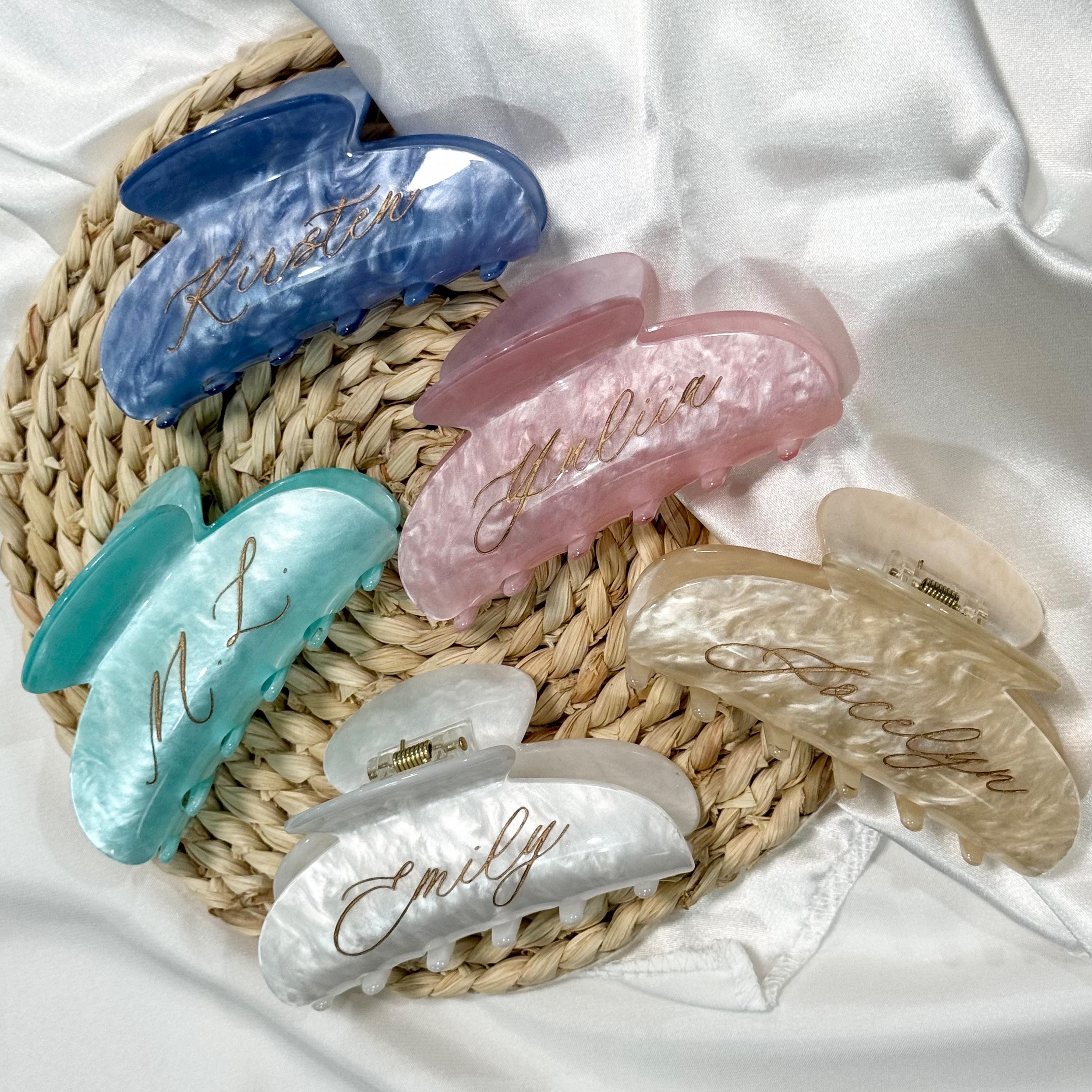 Custom Name Engraved Hair Claw Clip, Personalized Hair Clip, Engraved Hair Claw Clip With Any Text, Gift for Her