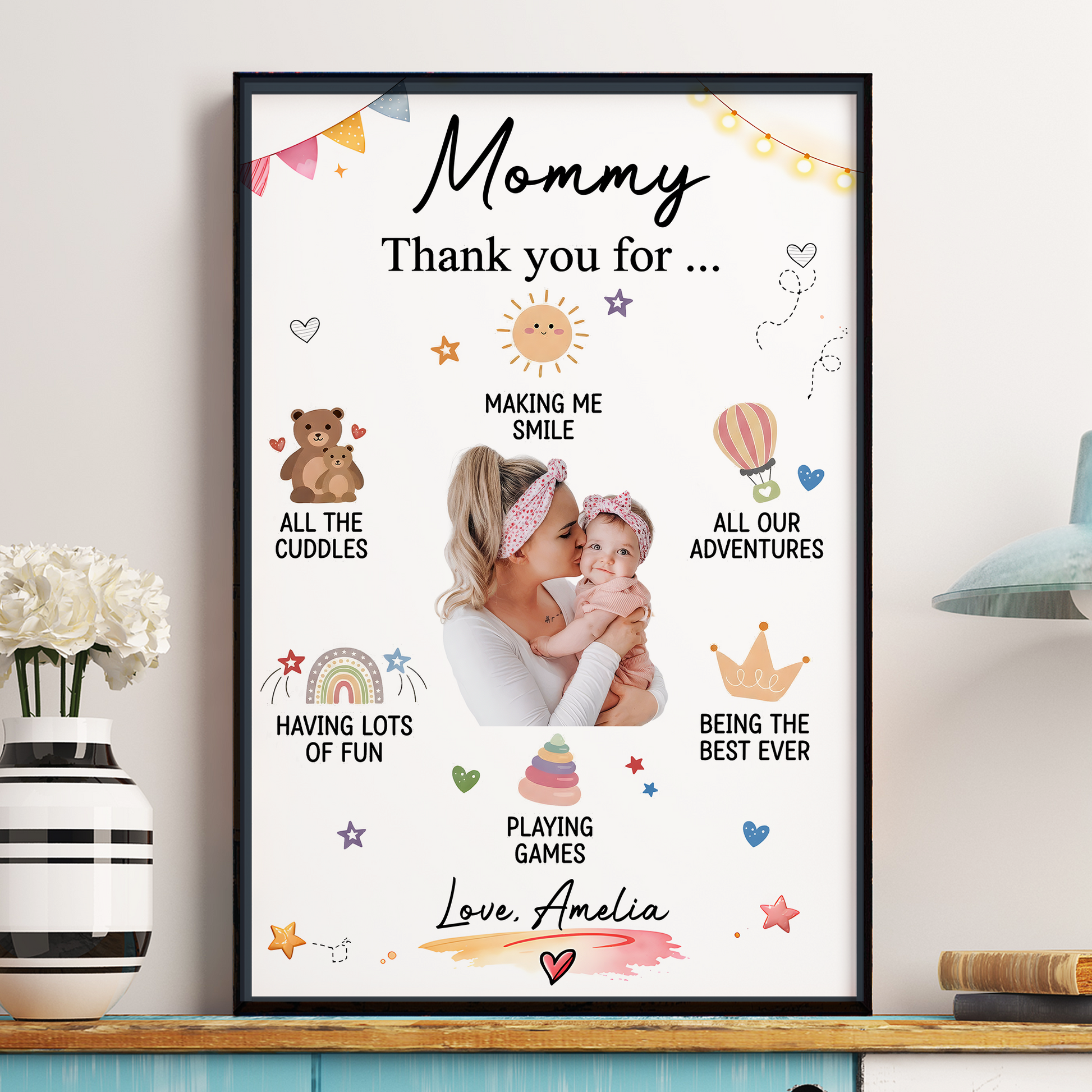 Mommy Gifts From Baby Son Daughter Custom Photo - Personalized Poster
