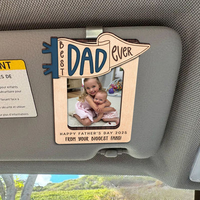 Photo Car Visor Clip - Best Dad Ever - Father's Day gift, Personalized Photo Car Decoration, Polaroid Photo for Car, Gifts for dad, grandpa, Drive Safe - Personalized Photo Car Visor Clip