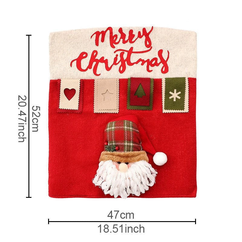 Christmas Chair Back Cover – Assorted Festive Character Designs, Holiday Dining Decor Gift for Family