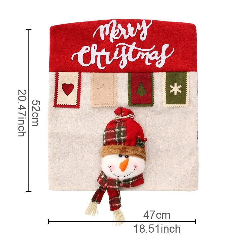 Christmas Chair Back Cover – Assorted Festive Character Designs, Holiday Dining Decor Gift for Family