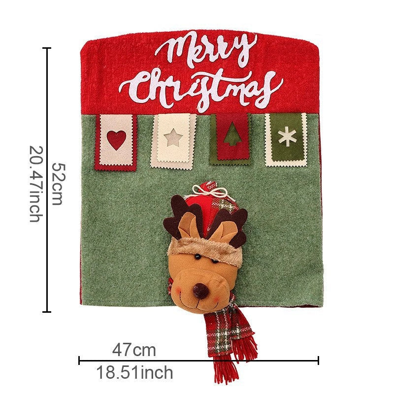 Christmas Chair Back Cover – Assorted Festive Character Designs, Holiday Dining Decor Gift for Family