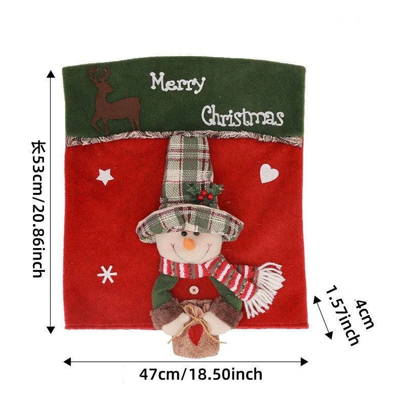 Christmas Chair Back Cover – Assorted Festive Character Designs, Holiday Dining Decor Gift for Family