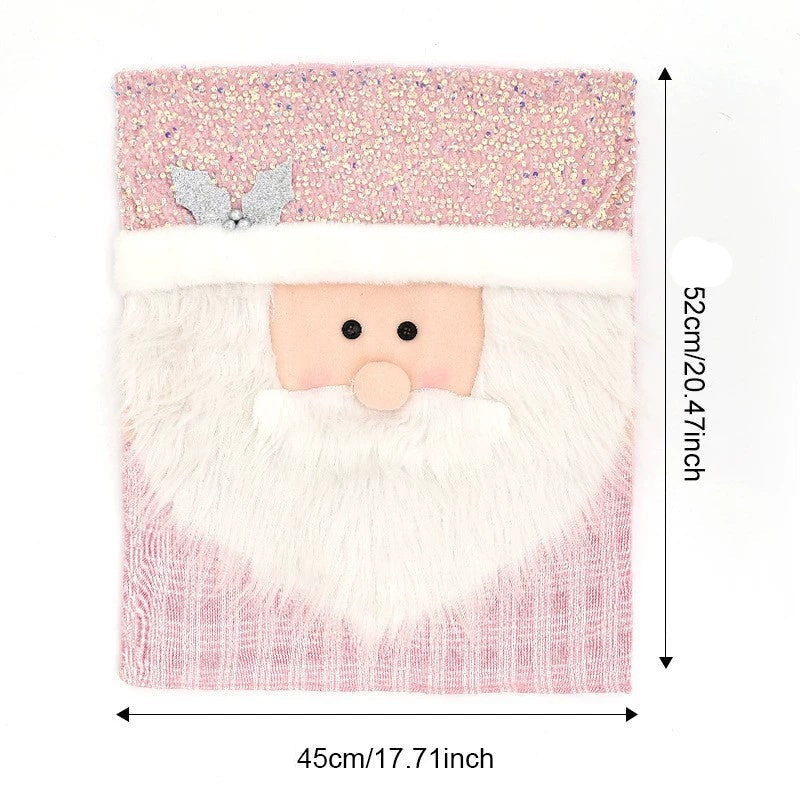 Christmas Chair Back Cover – Assorted Festive Character Designs, Holiday Dining Decor Gift for Family