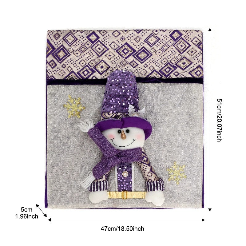 Christmas Chair Back Cover – Assorted Festive Character Designs, Holiday Dining Decor Gift for Family