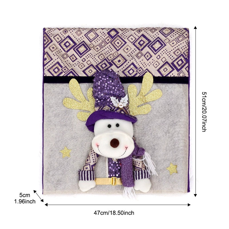 Christmas Chair Back Cover – Assorted Festive Character Designs, Holiday Dining Decor Gift for Family
