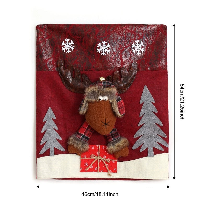 Christmas Chair Back Cover – Assorted Festive Character Designs, Holiday Dining Decor Gift for Family