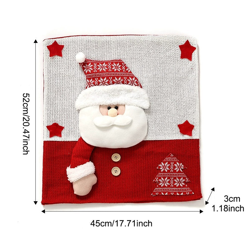 Christmas Chair Back Cover – Assorted Festive Character Designs, Holiday Dining Decor Gift for Family