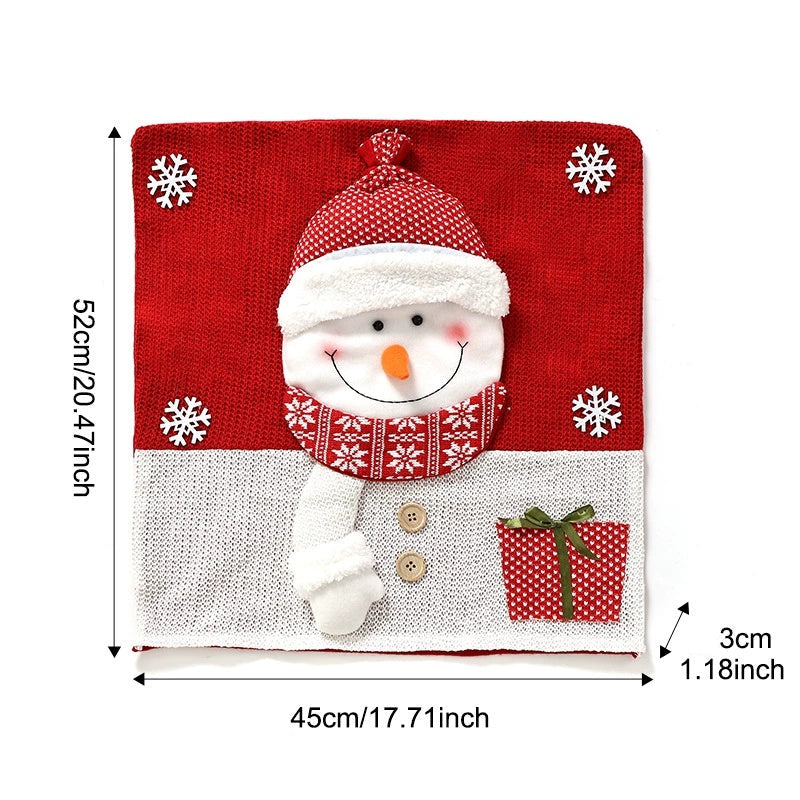 Christmas Chair Back Cover – Assorted Festive Character Designs, Holiday Dining Decor Gift for Family
