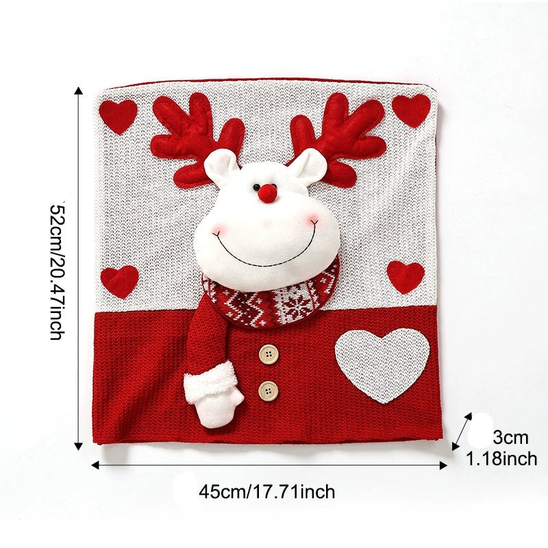 Christmas Chair Back Cover – Assorted Festive Character Designs, Holiday Dining Decor Gift for Family