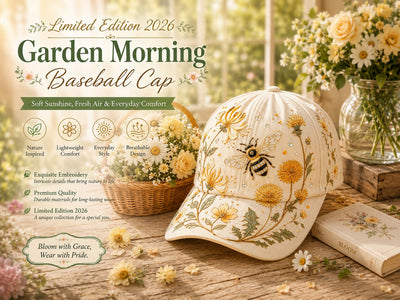 Floral 3D Baseball Cap, Garden Morning Cap Gift For Women & Garden Lovers
