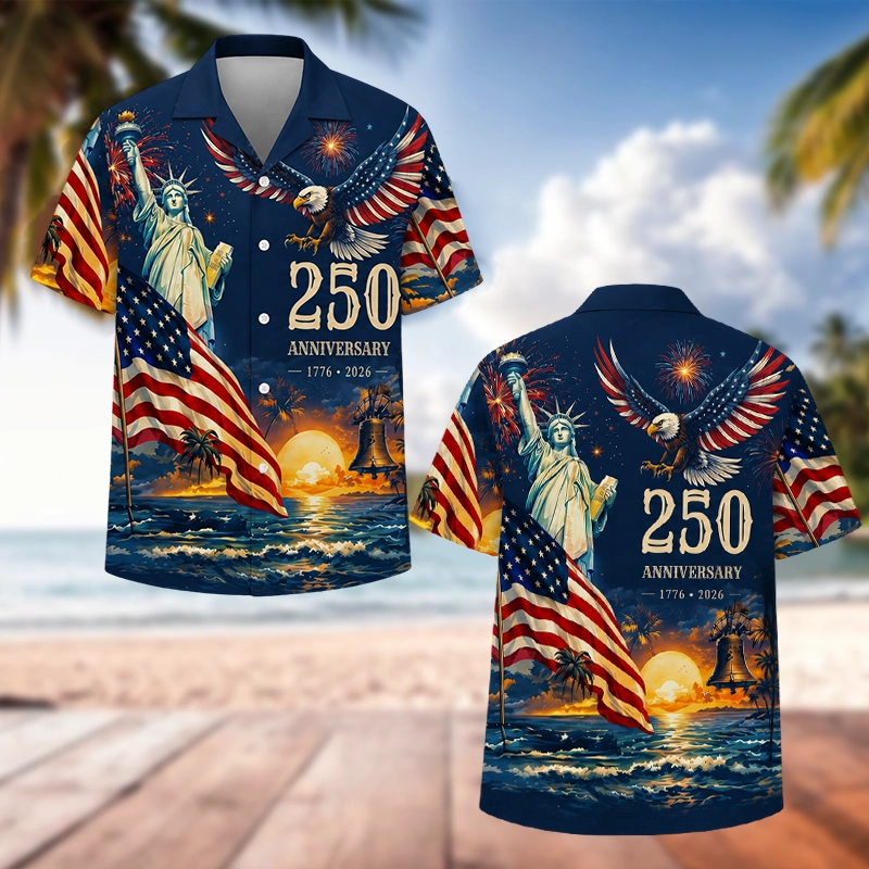 America's Freedom 250th Anniversary, Personalized Hawaiian Shirt