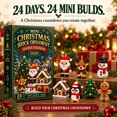 Christmas Mini Ornament Advent Calendar – 24 DIY Brick-Building Hanging Designs, Holiday Countdown Decor Gift for Kids & Families