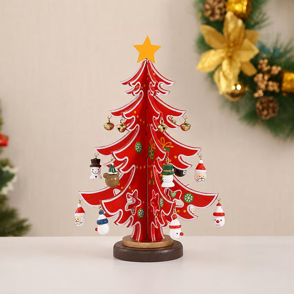 DIY Wooden Christmas Tree Ornament Set – Family Craft Decor Kit for Christmas Holiday Gift for Kids & Craft Lovers
