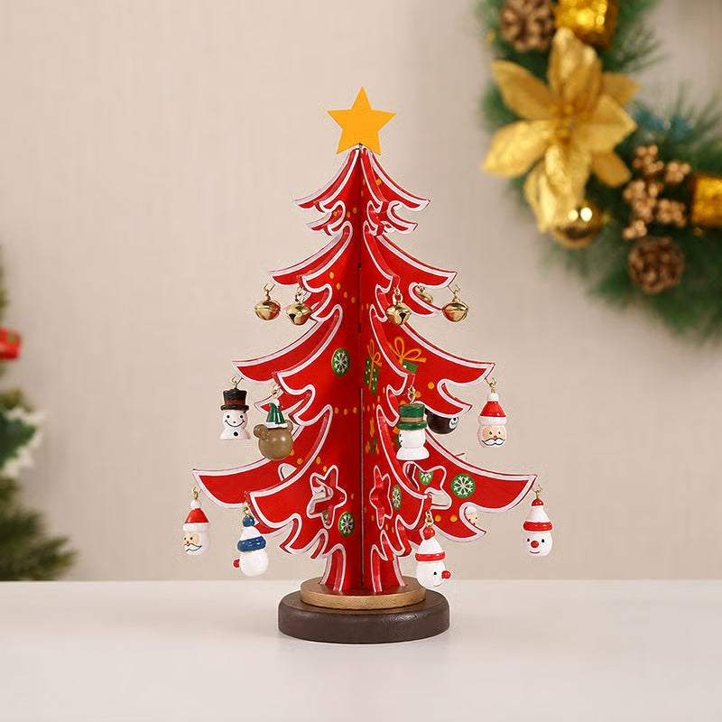 DIY Wooden Christmas Tree Ornament Set – Family Craft Decor Kit for Christmas Holiday Gift for Kids & Craft Lovers