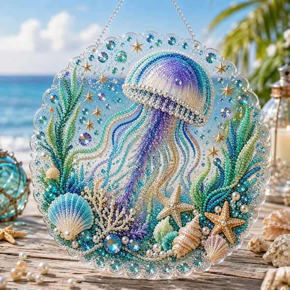 Ocean Pearl Art DIY Hanging Ornament Kit, Acrylic Hanging Ornament for Window Home Decor