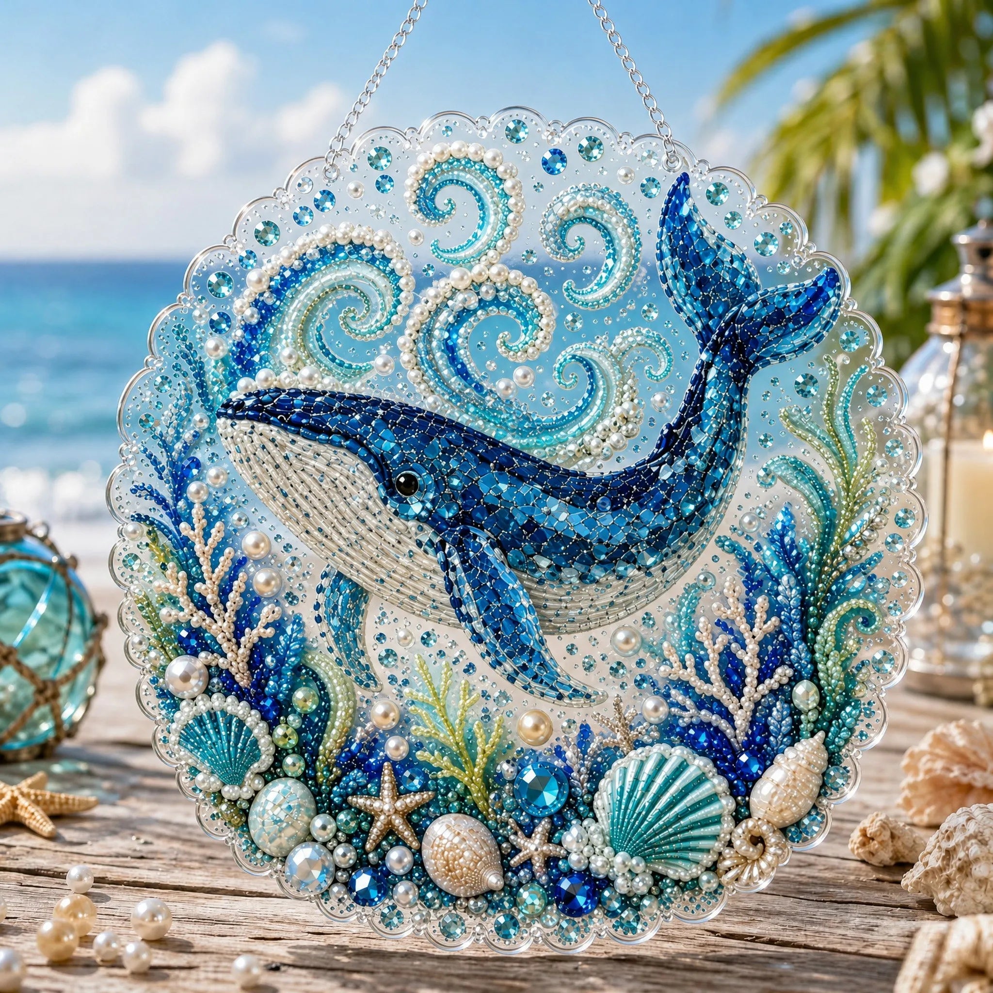 Ocean Pearl Art DIY Hanging Ornament Kit, Acrylic Hanging Ornament for Window Home Decor