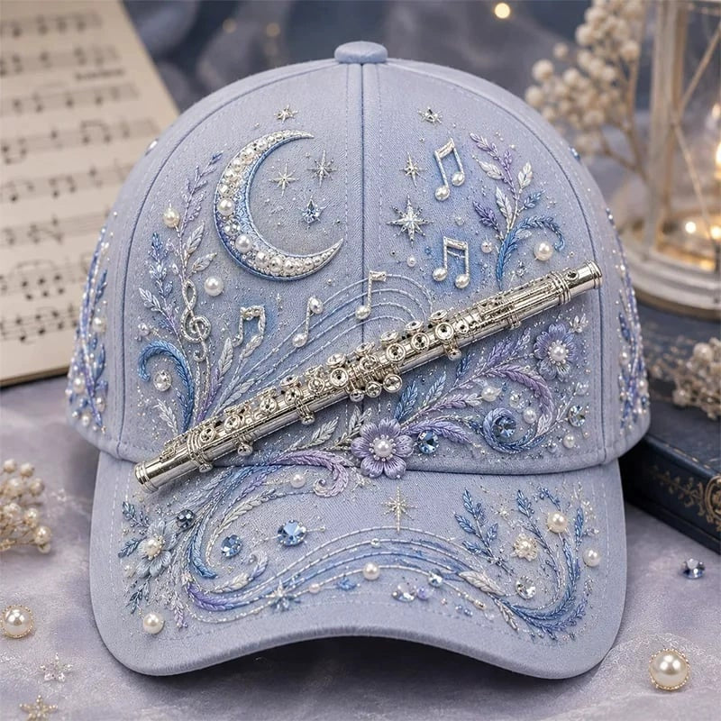 3D Music Print Baseball Cap – Floral Instrument Design for Music Festivals & Summer Outings, Gift for Women and Music Lovers