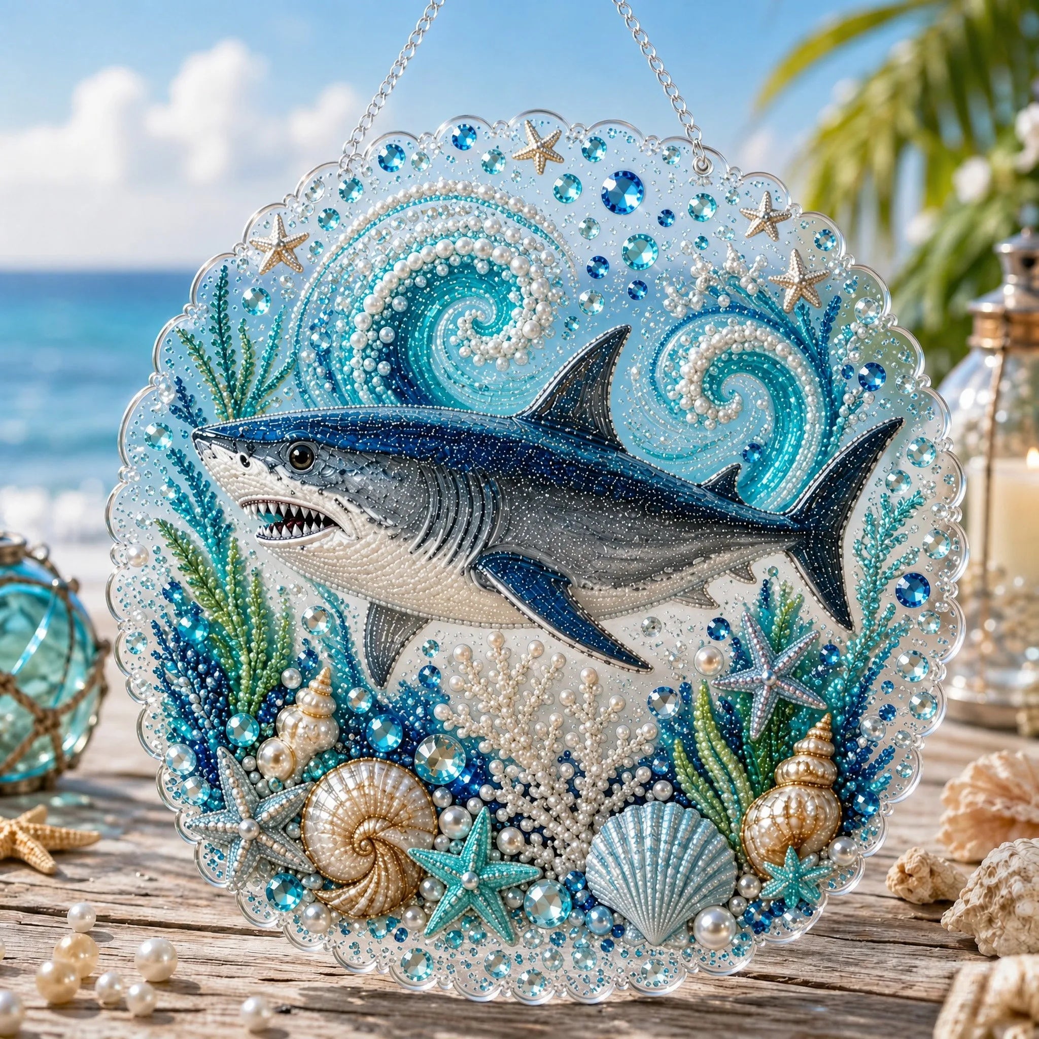 Ocean Pearl Art DIY Hanging Ornament Kit, Acrylic Hanging Ornament for Window Home Decor