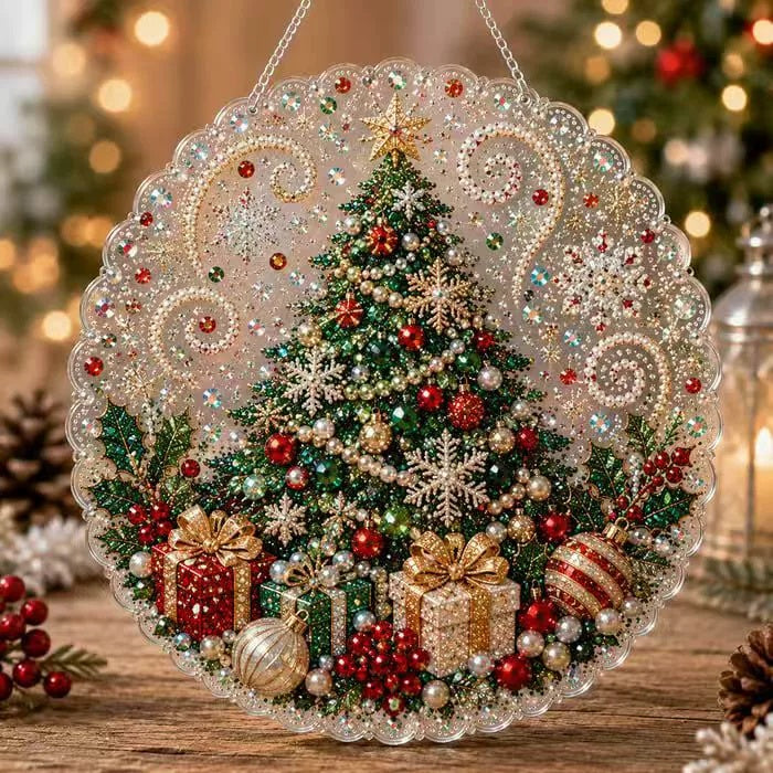 Pearl Art DIY Hanging Ornament Kit – Sparkling Handmade Christmas Tree Decoration, Holiday Craft Gift for Kids, Family & DIY Lovers