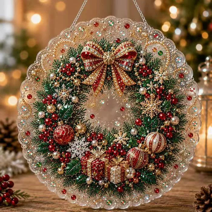 Pearl Art DIY Hanging Ornament Kit – Sparkling Handmade Christmas Tree Decoration, Holiday Craft Gift for Kids, Family & DIY Lovers