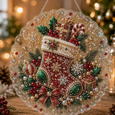 Pearl Art DIY Hanging Ornament Kit – Sparkling Handmade Christmas Tree Decoration, Holiday Craft Gift for Kids, Family & DIY Lovers
