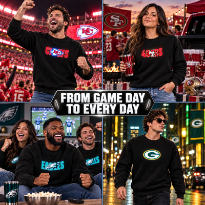 NCAA American Football LED Glow Sweatshirt – College Team Logo Design, Game Day Gift for Football Fans