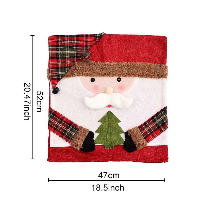 Christmas Chair Back Cover – Assorted Festive Character Designs, Holiday Dining Decor Gift for Family