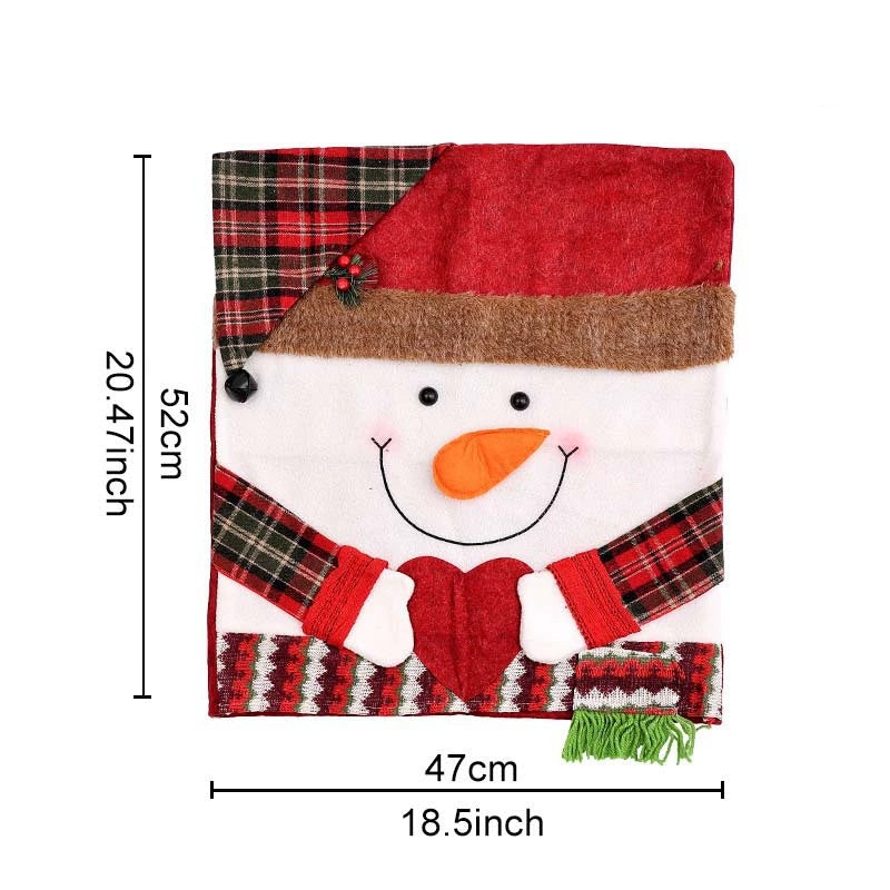 Christmas Chair Back Cover – Assorted Festive Character Designs, Holiday Dining Decor Gift for Family