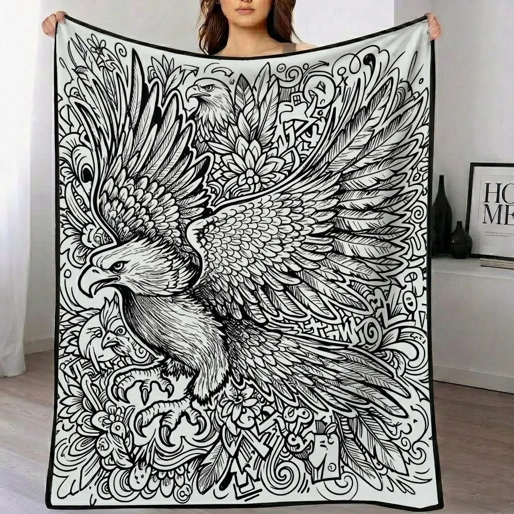 DIY Drawing Blanket – Color Your Own Washable Doodle Blanket with 24 Markers, Christmas Gift for Kids & Adults
