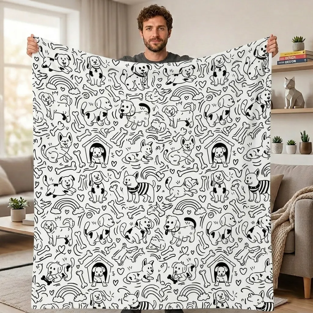 DIY Drawing Blanket – Color Your Own Washable Doodle Blanket with 24 Markers, Christmas Gift for Kids & Adults