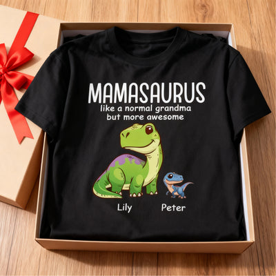 Mamasaurus Funny Dinosaur Mom Name Shirt – Custom Personalized Mother’s Day Gift