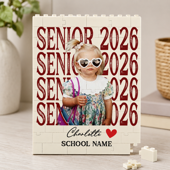 Senior 2026 - Personalized Photo Rectangle Building Brick Gifts For Son, Daughter Back-to-School/Graduation Gift