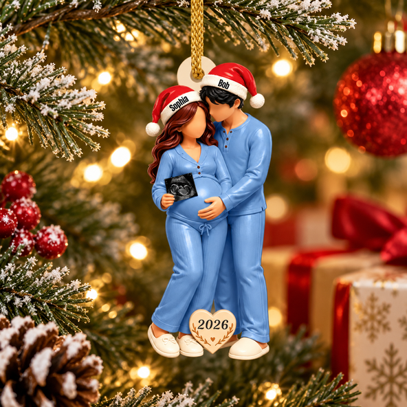 Personalized Pregnancy Announcement Acylic Ornament, Expecting Parents Keepsakes