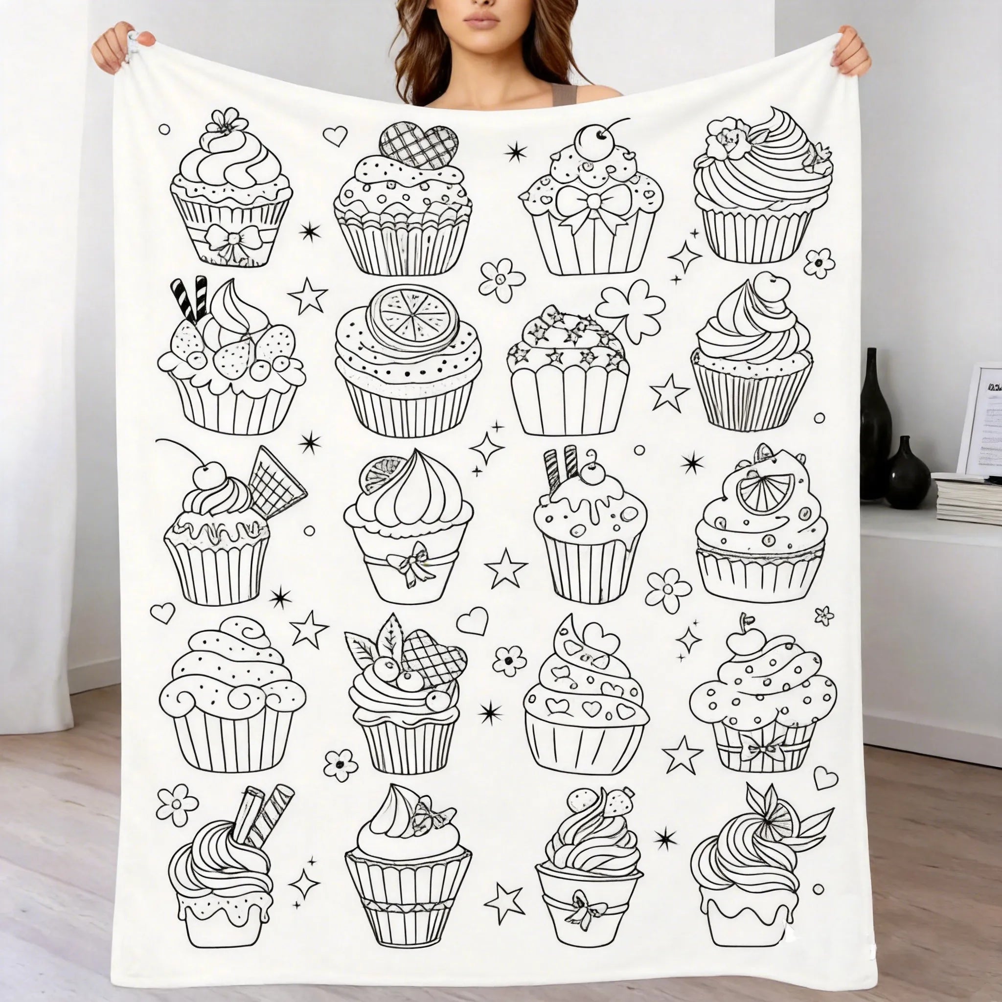 DIY Drawing Blanket with 24 Colors Markers, Doodle Your Own Blankets, Customizable Washable Paint & Play Blankets for Adults