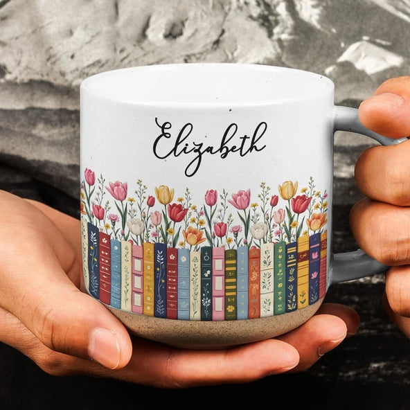 Custom Name & Birthflower For Book Lovers, Book Clubs - Personalized Mug