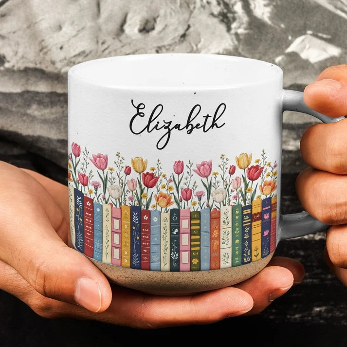 Custom Name & Birthflower For Book Lovers, Book Clubs - Personalized Mug