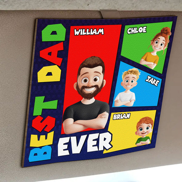 Best Dad Ever Arcade Theme - Personalized Car Visor Clip
