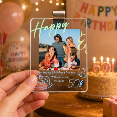 Happy Birthday We Love You Dad - Personalized Car Visor Clip Father's Day Birrthday Gifts