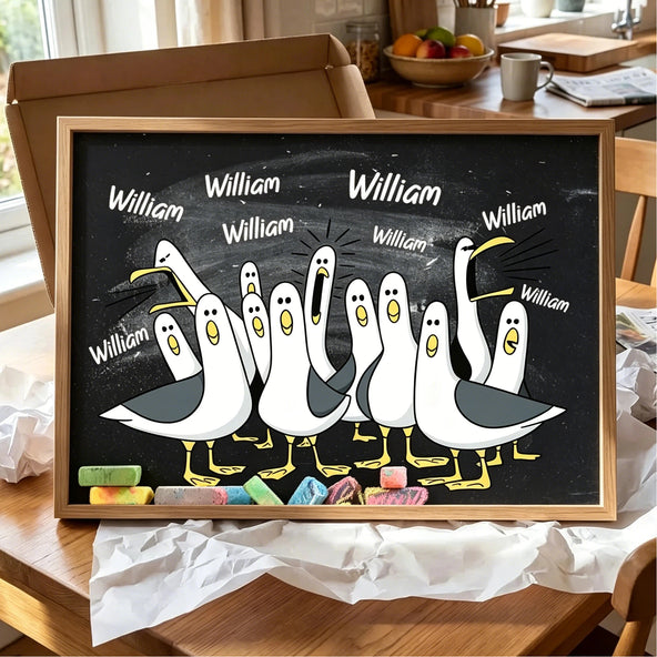 Funny Seagulls Calling Teacher - Personalized Poster - Gift For Teachers, Appreciation Gift