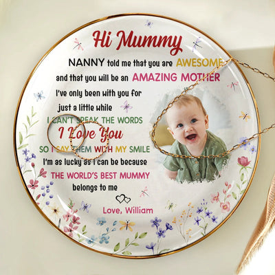Custom Photo The World's Best Mommy Belongs To Me - Personalized Ring Dish