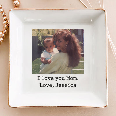 I Love You Mom - Personalized Photo Jewelry Dish